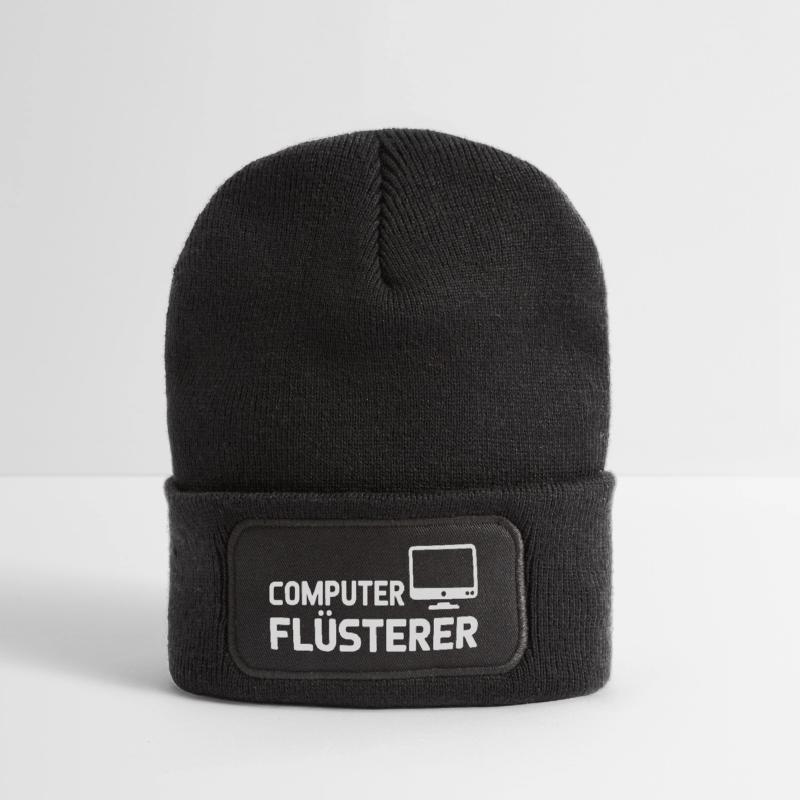 Pixel Computer Nebula Pattern Recycled Patch Beanie