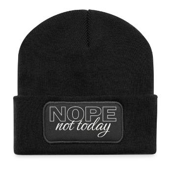 Nope Not Today Shirt – Funny Introvert Saying Tee - Recycelte Patch Beanie - Schwarz - Vorne