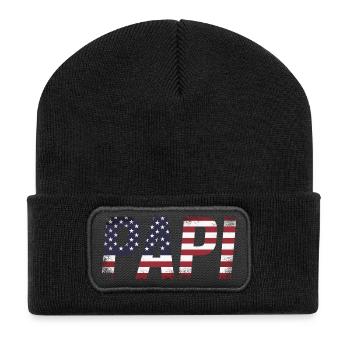 Daddy USA Flag Vintage Dad - Recycled Patch Beanie - black - Front