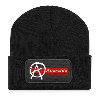 Anarchie ist Ordnung ohne Herrschaft (white) - Recycelte Patch Beanie - Schwarz - Vorne
