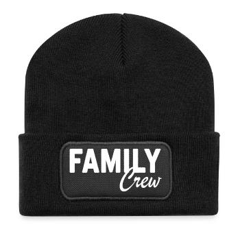 Family Crew Famille Unité Déclaration Familie - Beanie recyclé à patch - noir - Devant