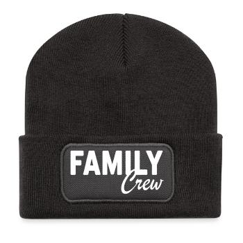 Family Crew Familien Outfit Familie Statement - Recycelte Patch Beanie - Dunkelgrau - Vorne