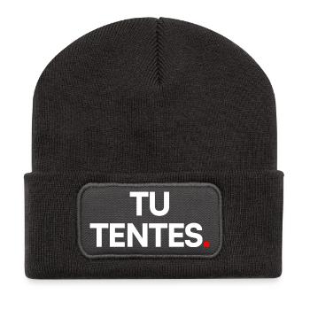Tu tentes - Beanie recyclé à patch - charbon - Devant