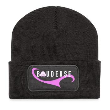Logo Boudeuse  - Beanie recyclé à patch - charbon - Devant