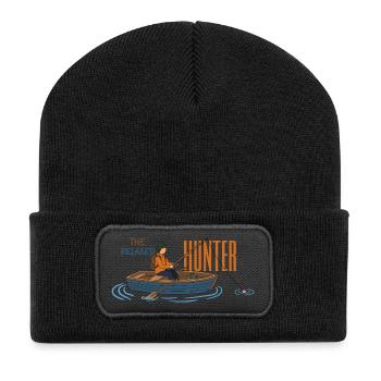 Angeln: Der Entspannter Jäger - Recycelte Patch Beanie - Schwarz - Vorne