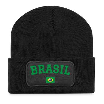 Brazil Flag Design Green - Recycled Patch Beanie - black - Front