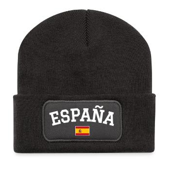 Spanien Flagge Design Weiss - Recycelte Patch Beanie - Dunkelgrau - Vorne