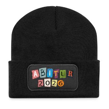 Abitur 2026 - Recycelte Patch Beanie - Schwarz - Vorne