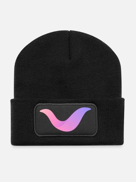Gradient Swoosh Nebula - Recycled Patch Beanie - black
