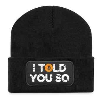 Bitcoin I Told you so Hodl Crypto Bitcoin BTC - Recycled Patch Beanie - black - Front