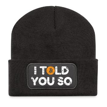 Bitcoin I Told you so Hodl Crypto Bitcoin BTC - Recycled Patch Beanie - dark grey - Front