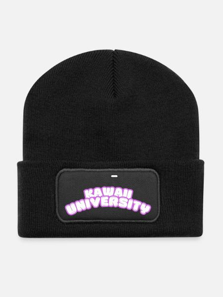 Kawaii-Universität - Recycelte Patch Beanie - Schwarz