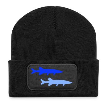 hecht_fisch_2- - Beanie recyclé à patch - noir - Devant
