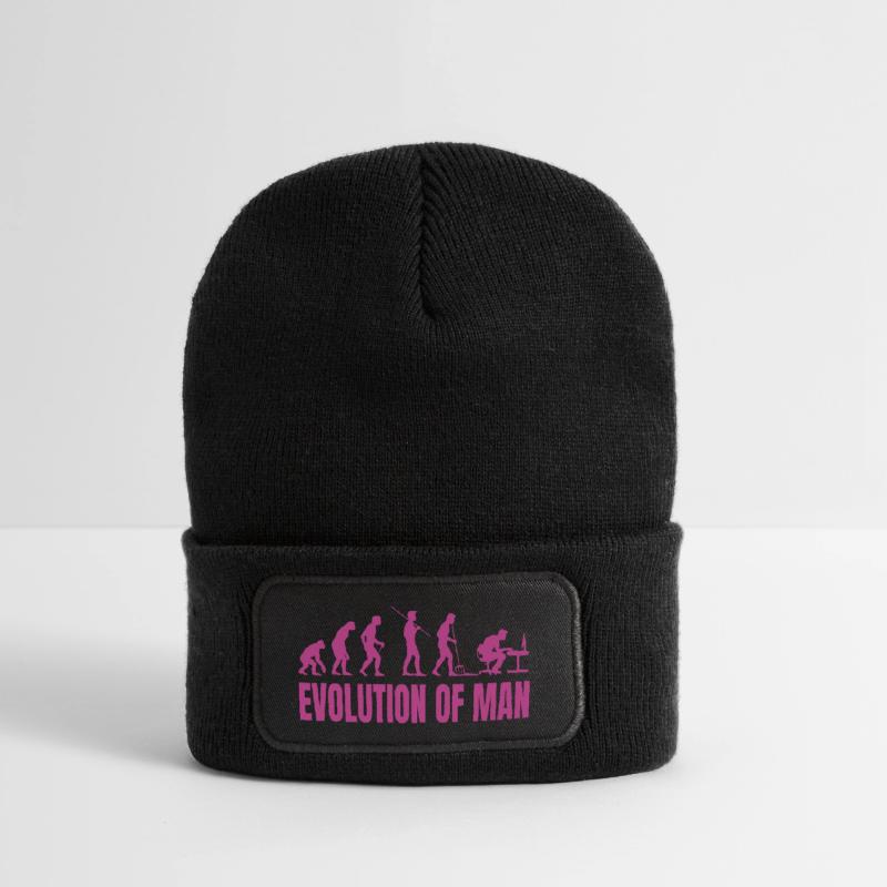 Evolution of Man Programmierer Informatik pink Recycelte Patch Beanie