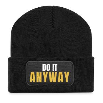 Do It Anyway Motivation Gym Fitness Quote - Recycled Patch Beanie - black - Front