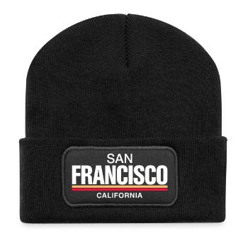 San Francisco, Californie, rétro - Beanie recyclé à patch - noir - Devant