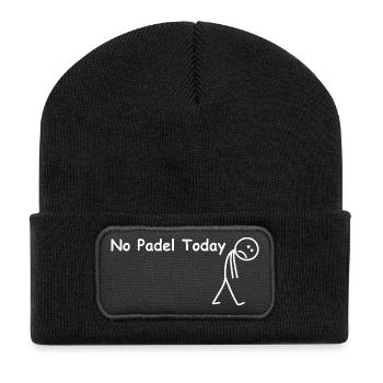 No padel today – funny padel player - Recycled Patch Beanie - black - Front