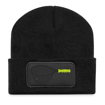 Angelkescher Netz Grafik - Recycelte Patch Beanie - Schwarz - Vorne