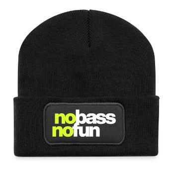 Kein Bass Kein Spaß - Recycelte Patch Beanie - Schwarz - Vorne