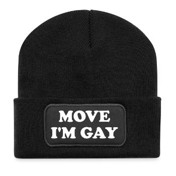 Move I'm Gay - Recycled Patch Beanie - black - Front