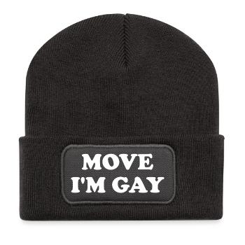 Move I'm Gay - Recycelte Patch Beanie - Dunkelgrau - Vorne