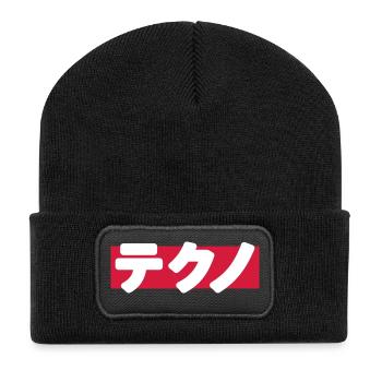Techno - Recycled Patch Beanie - black - Front