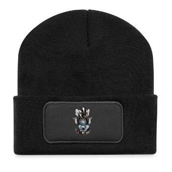 HONEY BADGER DONT CARE - Recycled Patch Beanie - black - Front