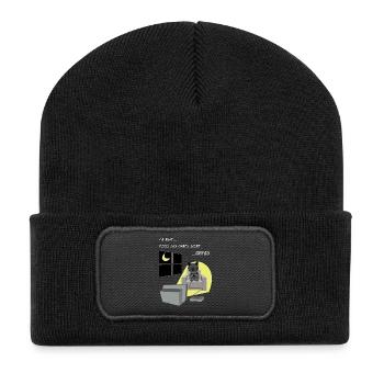 chats geeks - Beanie recyclé à patch - noir - Devant