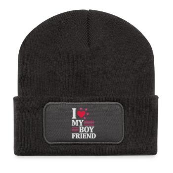 J’AIME MON AMI ! - Beanie recyclé à patch - charbon - Devant