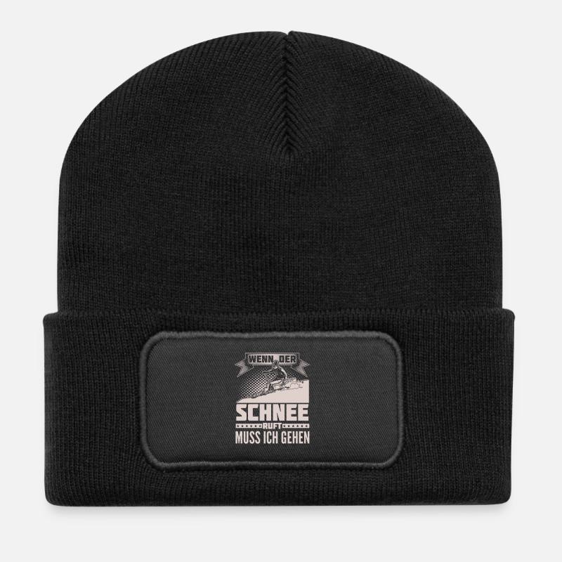 Telemark - Schnee ruft - Ich muss gehen - Recycelte Patch Beanie - Schwarz