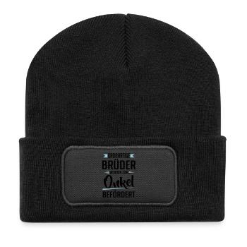 Großartige Brüder werden zum Onkel befördert - Recycelte Patch Beanie - Schwarz - Vorne