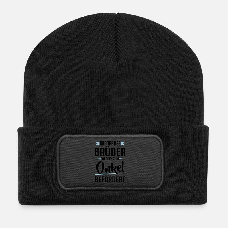 Großartige Brüder werden zum Onkel befördert - Recycelte Patch Beanie - Schwarz