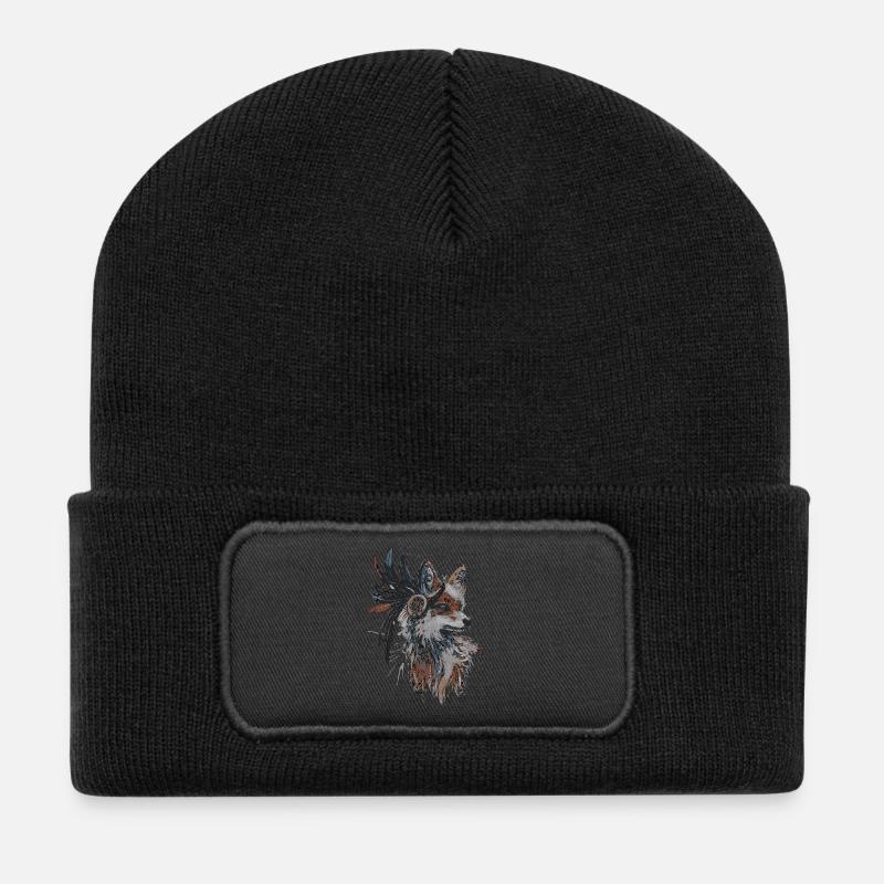 renard - Beanie recyclé à patch - noir