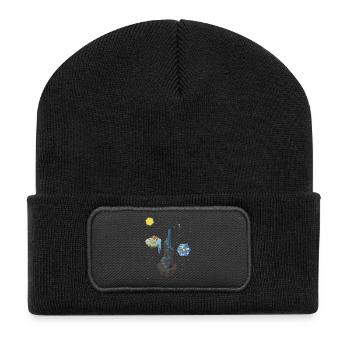 kubischer Raum - Recycelte Patch Beanie - Schwarz - Vorne