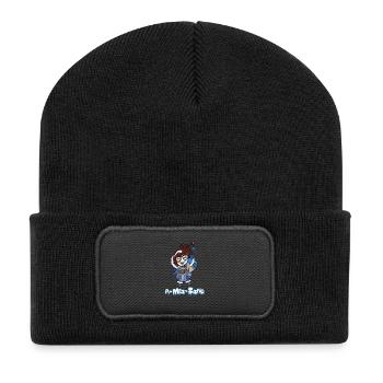 A-Mei Zing - Recycelte Patch Beanie - Schwarz - Vorne