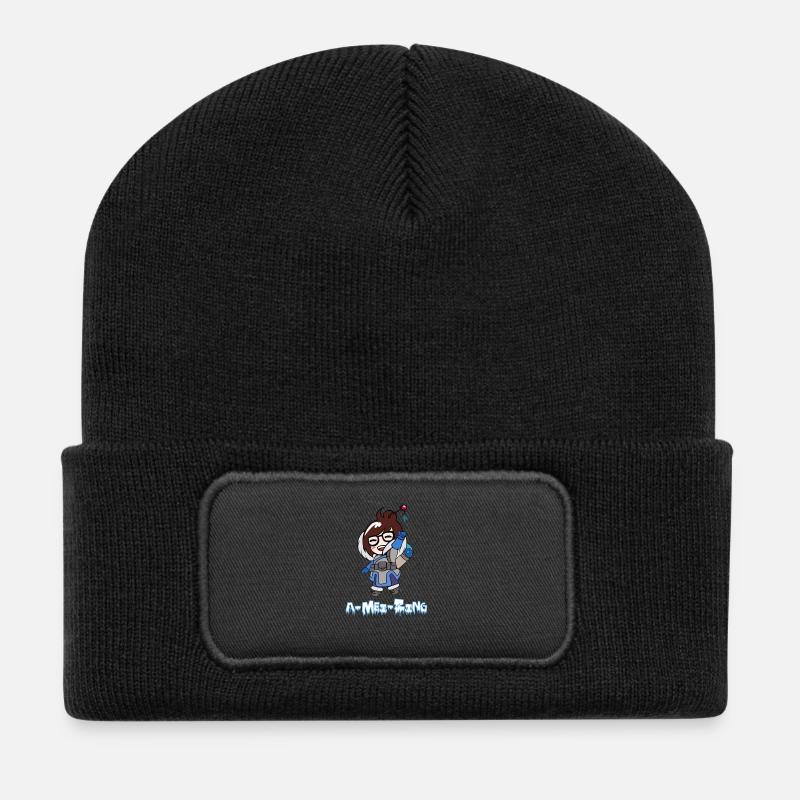 A-Mei Zing - Recycelte Patch Beanie - Schwarz