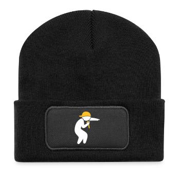 Hiphop Rapper - Recycelte Patch Beanie - Schwarz - Vorne