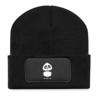 Panda Polygon - Recycelte Patch Beanie - Schwarz - Vorne