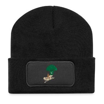 Endgegner Brokkoli - Recycelte Patch Beanie - Schwarz - Vorne