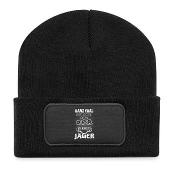 Kinder T-Shirt - Mein cooler Opa ist Jäger - Recycelte Patch Beanie - Schwarz - Vorne
