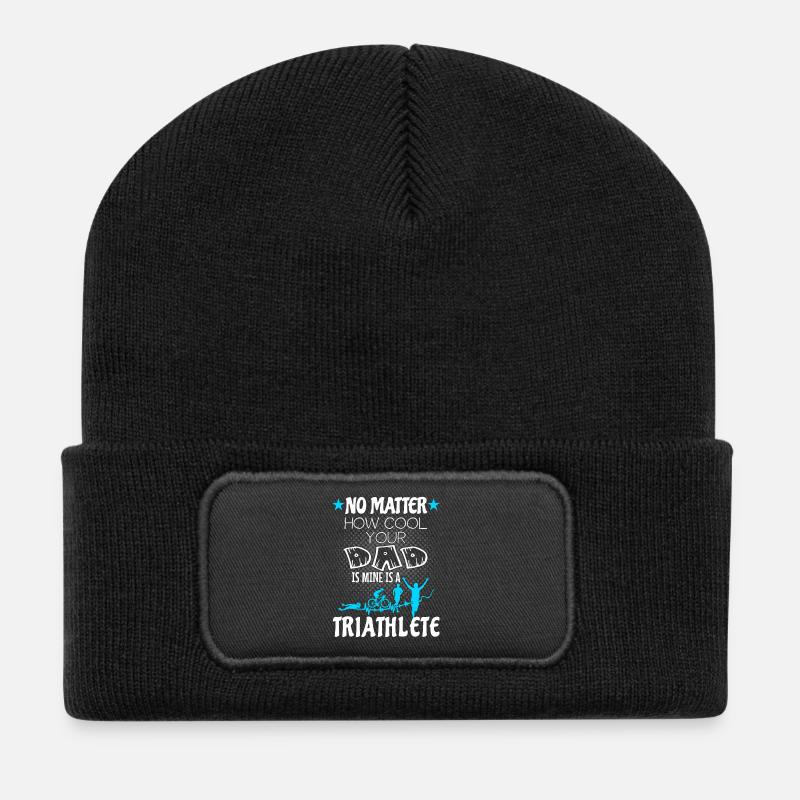 Triathlon - My dad is triathlete - Recycelte Patch Beanie - Schwarz
