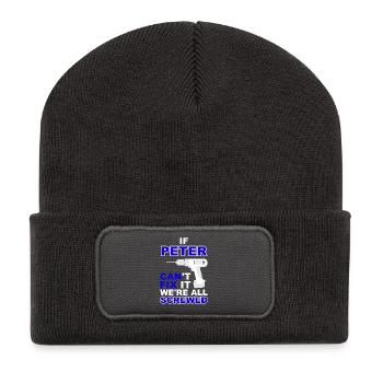 Peter Birthday gift idea Love T-shirt fun - Recycled Patch Beanie - dark grey - Front