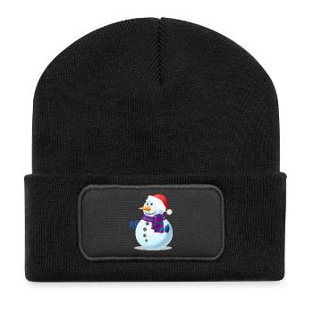 bonhomme de neige - Beanie recyclé à patch - noir - Devant