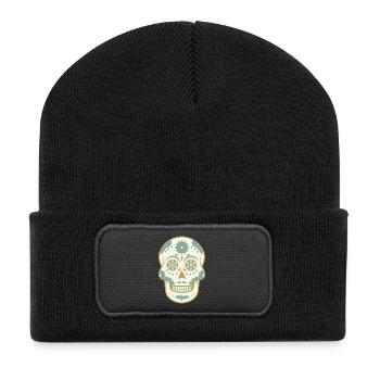 Sugar Skull - Recycled Patch Beanie - black - Front