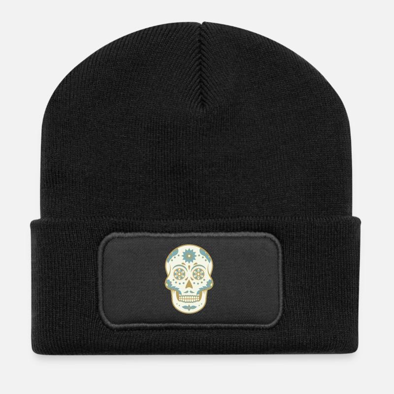 Totenkopf Mexiko - Recycelte Patch Beanie - Schwarz