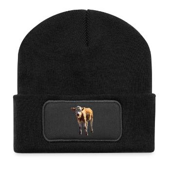 cow cow calf calf beef - Recycled Patch Beanie - black - Front