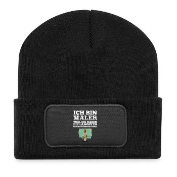 Maler Tshirt Maler Malermeister Prüfung Geschenk - Recycelte Patch Beanie - Schwarz - Vorne