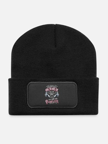 Bin tätowierte Mama - Recycelte Patch Beanie - Schwarz