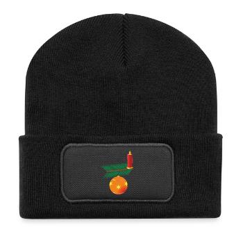 weihnachten winter rentier weihnachtsmann ugly chr - Recycelte Patch Beanie - Schwarz - Vorne