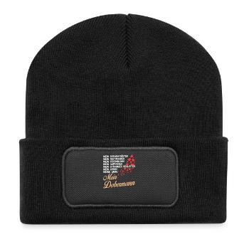 Dobermann - Mein - Recycelte Patch Beanie - Schwarz - Vorne
